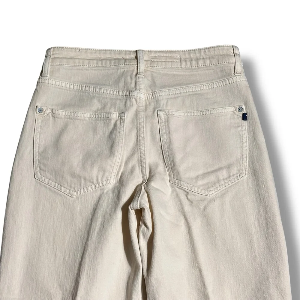 Pilcro Anthropologie The Breaker Pants Cream Boho Retro Barrel Leg 25 (28x26)